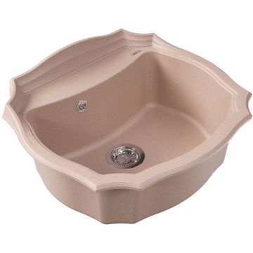 Мойка кухонная овальная Флорентина (Florentina) Эмилия 640 Песочная (20.355.D0640.107)