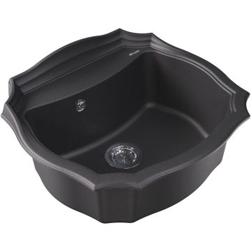 Мойка кухонная овальная Флорентина (Florentina) Эмилия 640 Черная (20.355.D0640.102)