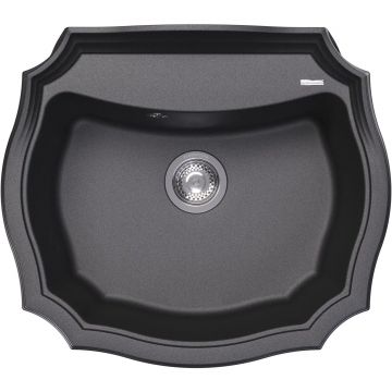 Мойка кухонная овальная Флорентина (Florentina) Эмилия 640 Черная (20.355.D0640.102)