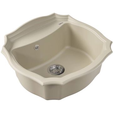 Мойка кухонная овальная Флорентина (Florentina) Эмилия 640 Шампань (20.355.D0640.202)