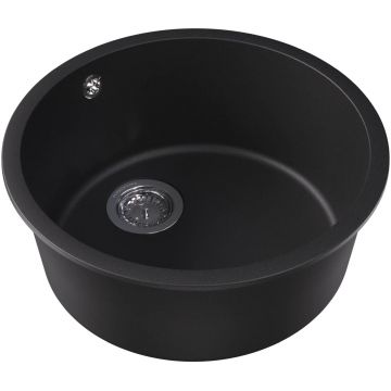 Мойка кухонная округлая Флорентина (Florentina) Вега Зеро Антрацит (22.425.D0440.302)