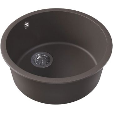 Мойка кухонная округлая Флорентина (Florentina) Вега Зеро Серый шелк (22.425.D0440.307)