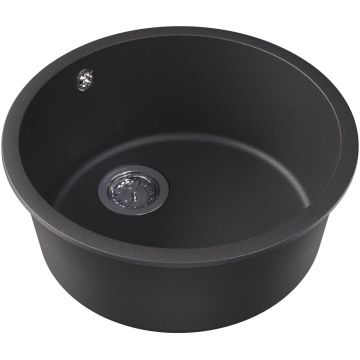 Мойка кухонная округлая Флорентина (Florentina) Вега Зеро Черный (22.425.D0440.102)