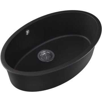 Мойка кухонная овальная Флорентина (Florentina) Вега Овал Антрацит (22.430.E0650.302)