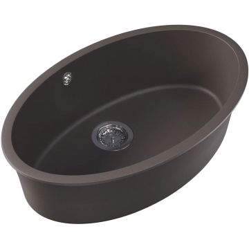 Мойка кухонная овальная Флорентина (Florentina) Вега Овал Серый шелк (22.430.E0650.307)