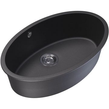 Мойка кухонная овальная Флорентина (Florentina) Вега Овал Черный (22.430.E0650.102)
