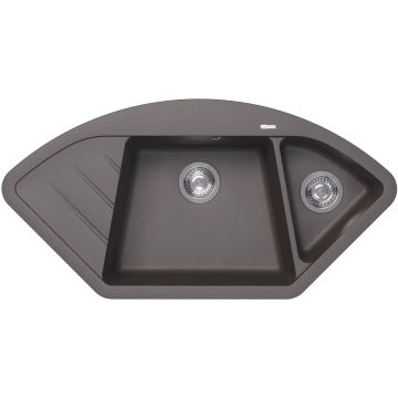 Мойка кухонная Угловая Флорентина (Florentina) Веста Серый шелк (20.285.E1005.307)