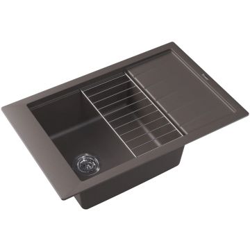 Мойка кухонная прямоугольная Флорентина (Florentina) Липси 780P Серый шелк (20.275.D0780.307)