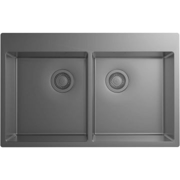 Мойка кухонная прямоугольная Флорентина (Florentina) Логика-НМ Сатинированная (LHM.800.510.B.20.S.10)