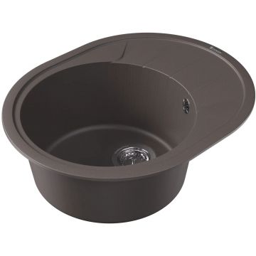 Мойка кухонная овальная Флорентина (Florentina) Родос 620 Серый шелк (20.245.B0620.307)