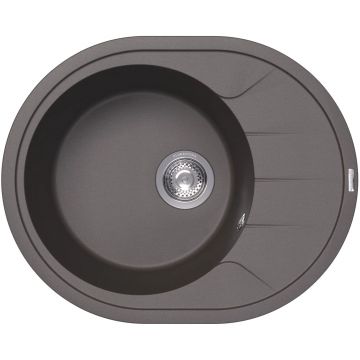 Мойка кухонная овальная Флорентина (Florentina) Родос 620 Серый шелк (20.245.B0620.307)