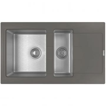Мойка кухонная Прямоугольная Florentina (Флорентина) Комби 860К серый шелк (21.410.D0860.307)