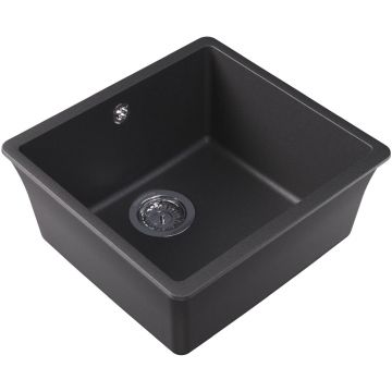Мойка кухонная прямоугольная Флорентина (Florentina) Вега 400 Черная (22.315.C0400.102)