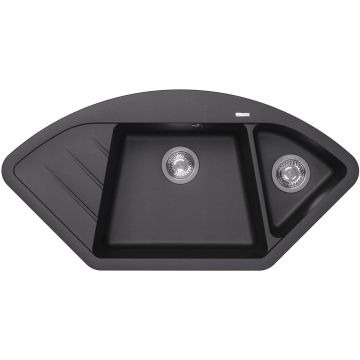 Мойка кухонная угловая Флорентина (Florentina) Веста Антрацит (20.285.E1005.302)