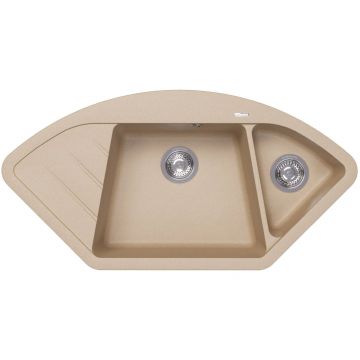 Мойка кухонная угловая Флорентина (Florentina) Веста Бежевая (20.285.E1005.104)