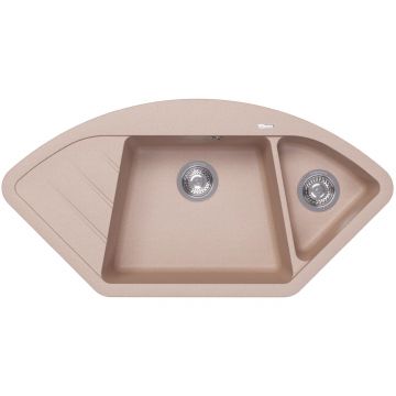 Мойка кухонная угловая Флорентина (Florentina) Веста Песочная (20.285.E1005.107)