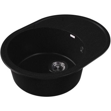 Мойка кухонная овальная Bamboo (Бамбу) Лиана 620 Черный (29.020.B0620.407)