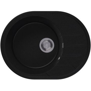 Мойка кухонная овальная Bamboo (Бамбу) Лиана 620 Черный (29.020.B0620.407)