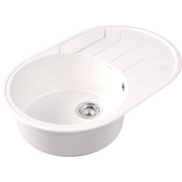 Мойка кухонная овальная Bamboo (Бамбу) Лиана 760 Белый (29.020.C0760.401)