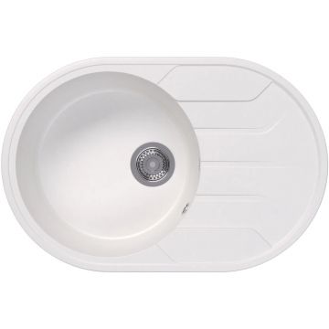Мойка кухонная овальная Bamboo (Бамбу) Лиана 760 Белый (29.020.C0760.401)