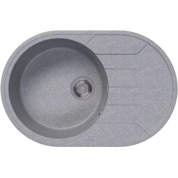 Мойка кухонная овальная Bamboo (Бамбу) Лиана 760 Серый (29.020.C0760.408)