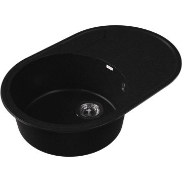 Мойка кухонная овальная Bamboo (Бамбу) Лиана 760 Черный (29.020.C0760.407)