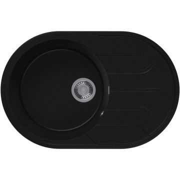 Мойка кухонная овальная Bamboo (Бамбу) Лиана 760 Черный (29.020.C0760.407)