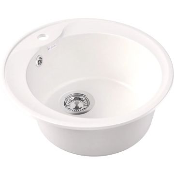 Мойка кухонная округлая Bamboo (Бамбу) Ротанг 500 Белый (29.010.B0500.401)