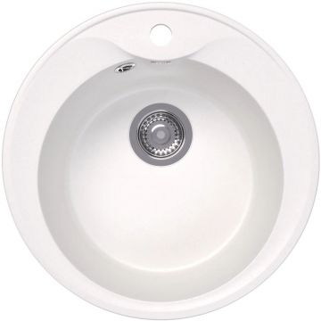 Мойка кухонная округлая Bamboo (Бамбу) Ротанг 500 Белый (29.010.B0500.401)