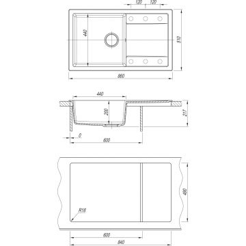 Мойка кухонная прямоугольная Dr. gans (Др. Ганс) Техно 860 Терракота (25.030.D0860.406)