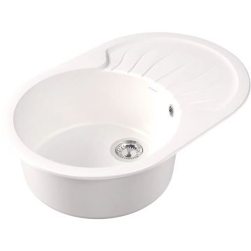 Мойка кухонная овальная Dr. Gans (Др. Ганс) Берта 760 Белый (25.040.C0760.401)