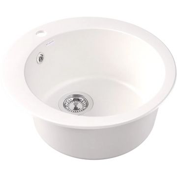 Мойка кухонная округлая Dr. Gans (Др. Ганс) Гала Белый (25.010.B0510.401)