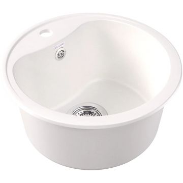 Мойка кухонная округлая Dr. Gans (Др. Ганс) Дора Белый (25.015.B0435.401)