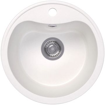 Мойка кухонная округлая Dr. Gans (Др. Ганс) Дора Белый (25.015.B0435.401)
