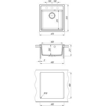 Мойка кухонная прямоугольная Dr. Gans (Др. Ганс) Ника (Nika) 470 Латте (25.070.B0470.403)