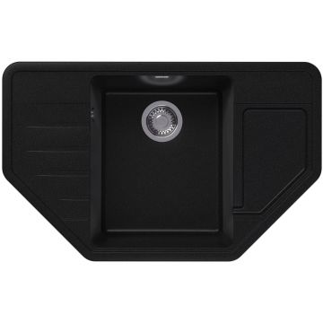 Мойка кухонная угловая Dr. Gans (Др. Ганс) Рио Черный (25.080.C0800.407)