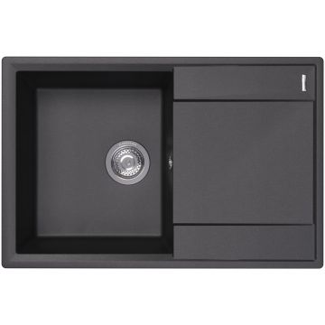 Мойка кухонная прямоугольная Flortek (Флортек) Консул 760 Антрацит (23.020.C0760.302)