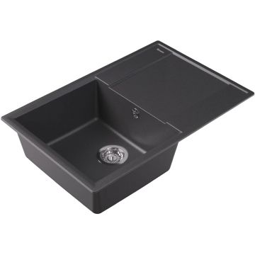 Мойка кухонная прямоугольная Flortek (Флортек) Консул 760 Черный (23.020.C0760.102)