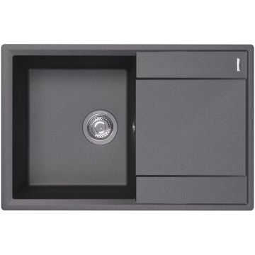 Мойка кухонная прямоугольная Flortek (Флортек) Консул 760 Черный (23.020.C0760.102)