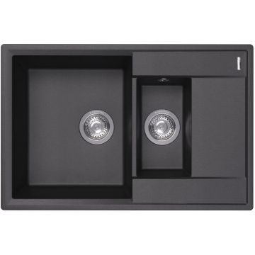 Мойка кухонная прямоугольная Flortek (Флортек) Консул 760К Антрацит (23.025.D0760.302)