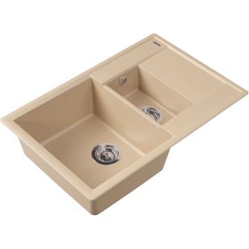 Мойка кухонная прямоугольная Flortek (Флортек) Консул 760К Бежевый (23.025.D0760.104)