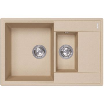 Мойка кухонная прямоугольная Flortek (Флортек) Консул 760К Бежевый (23.025.D0760.104)