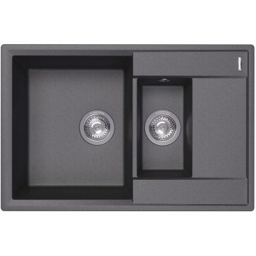 Мойка кухонная прямоугольная Flortek (Флортек) Консул 760К Черный (23.025.D0760.102)