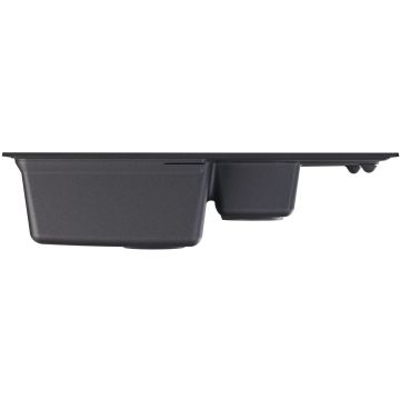 Мойка кухонная прямоугольная Flortek (Флортек) Консул 760К Черный (23.025.D0760.102)