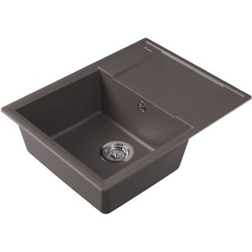 Мойка кухонная прямоугольная Flortek (Флортек) Консул 640 Серый шелк (23.020.C0640.307)