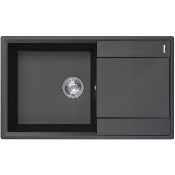 Мойка кухонная прямоугольная Flortek (Флортек) Консул 840 Антрацит (23.020.D0840.302)