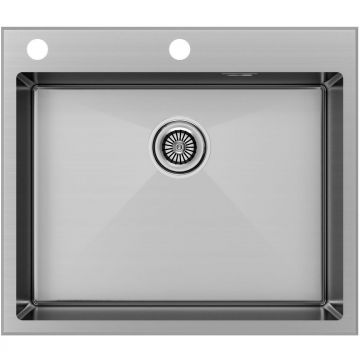 Мойка кухонная Paulmark (Паульмарк) KRONER-EDGE 59, PM775951-BS, брашированная нерж. сталь, 590х510мм