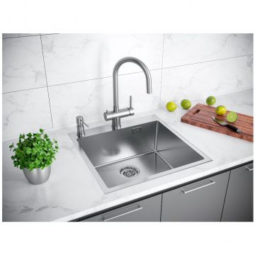 Мойка кухонная Paulmark (Паульмарк) KRONER-EDGE 59, PM775951-BS, брашированная нерж. сталь, 590х510мм
