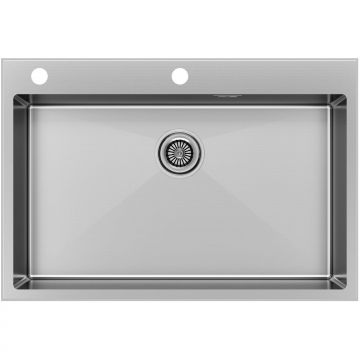 Мойка кухонная Paulmark (Паульмарк) KRONER-EDGE 75, PM777551-BS, брашированная нерж. сталь, 750х510мм