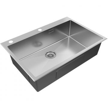 Мойка кухонная Paulmark (Паульмарк) KRONER-EDGE 75, PM777551-BS, брашированная нерж. сталь, 750х510мм